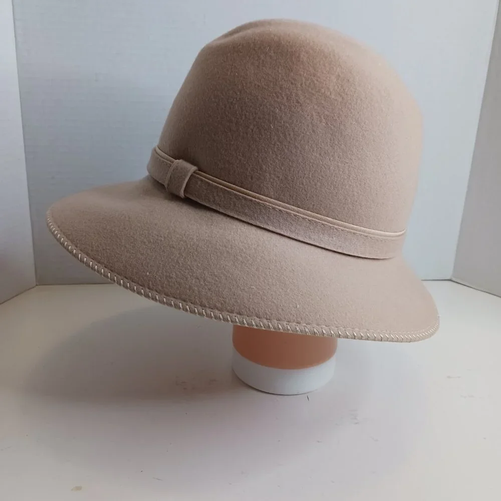 Vintage Women Elegant French Style Wool Bucket Hat - Picture 4 of 14